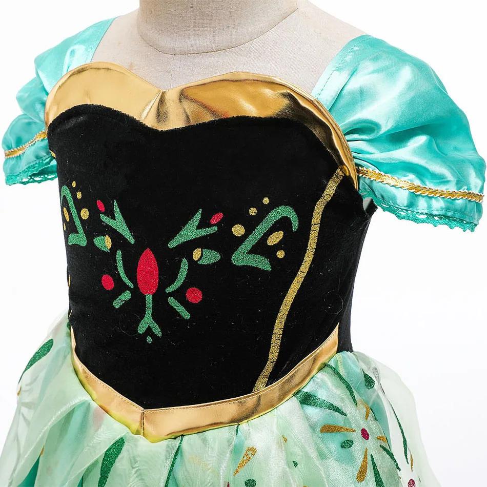 Robe Prinçesse Fille Anna Pour Enfants, Costume de Cosplay Pour Filles, Vêtements D'été Pour Hallowe