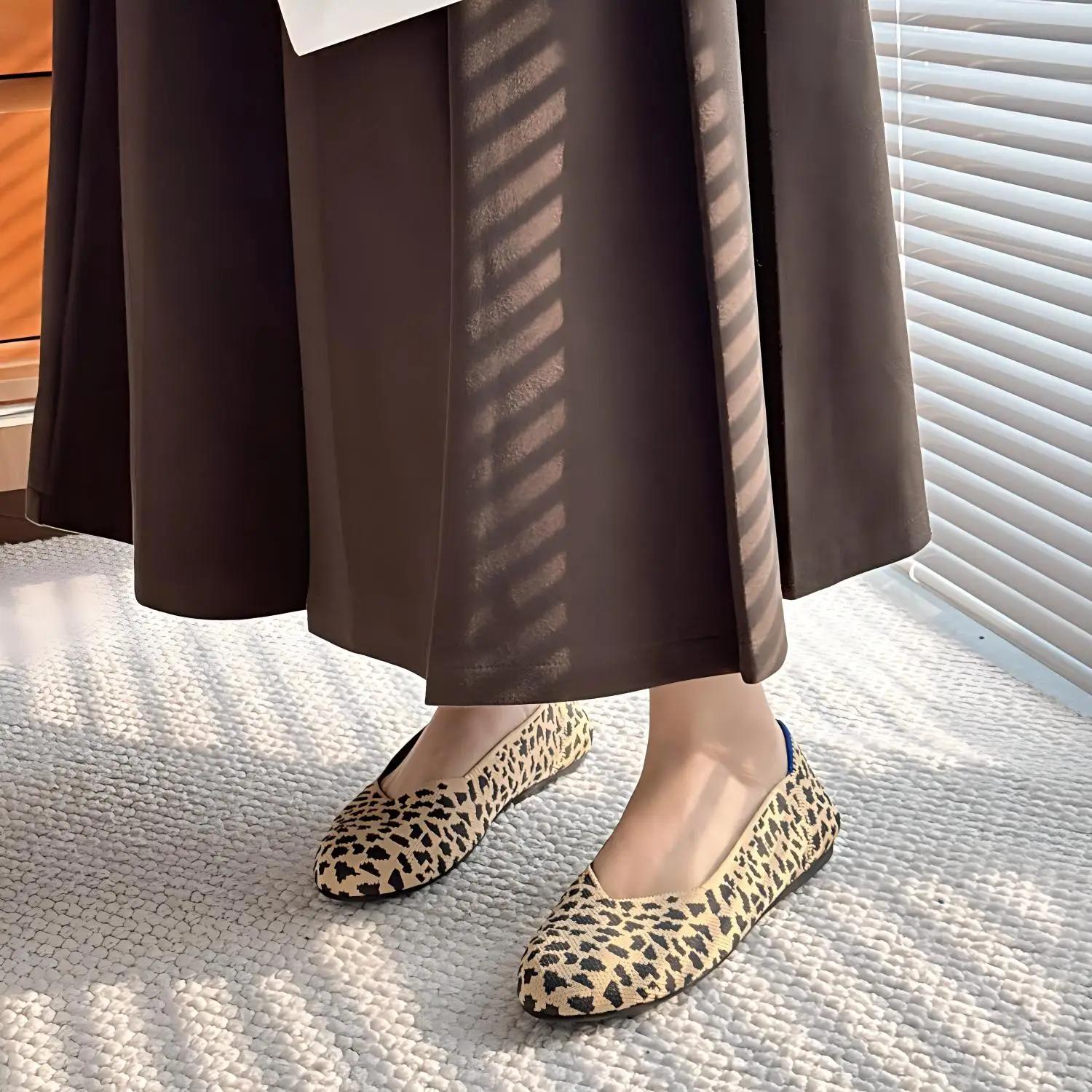 Maggie's Walker – chaussures plates tricotées à bout rond pour femmes, extensibles, classiques, conf