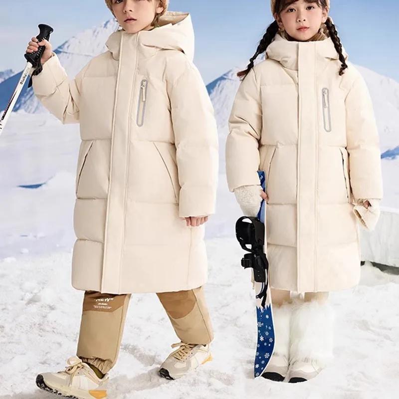 Enfants hiver doudoune pour garçon fille à capuche imperméable épais chaud adolescente doudoune 5-14