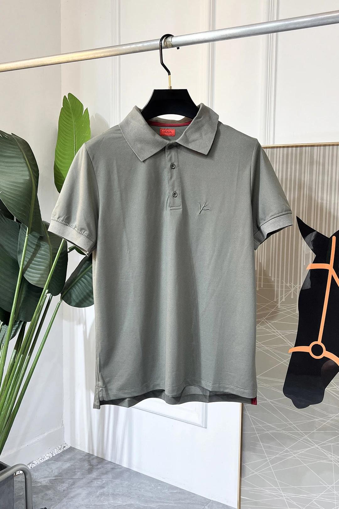 BLLIYOSS T-Shirt nouveaux hommes soie coton haute qualité ventiler décontracté demi manches couleur