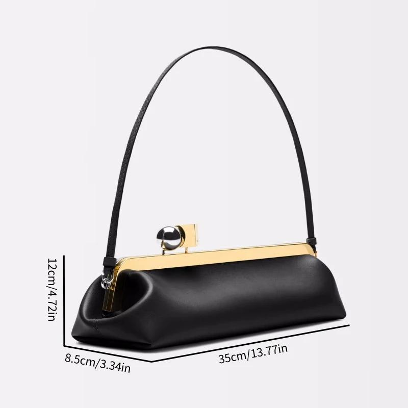 Pochette longue avec bandoulière amovible, sac Baguette à la mode pour femmes, sac à main à Clip de