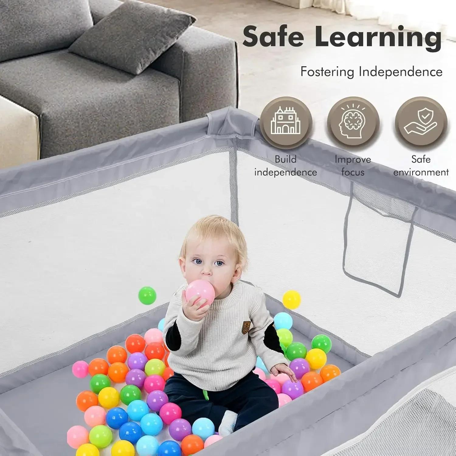 Parc bébé 120x120cm Parc pour bébés et tout-petits, centre d'activités pour bébés, cour de jeu - Uni
