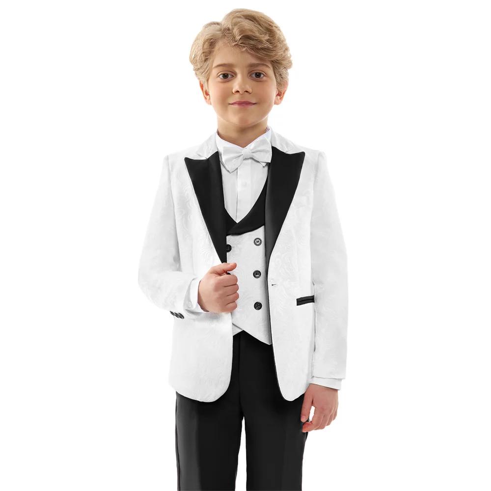 Ensemble de Costume de mariage classique pour garçons, costumes de smoking ajustés, Blazer, gilet, p