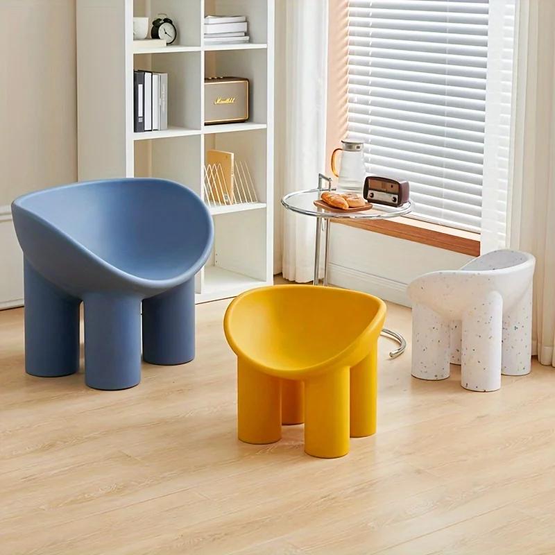 Chaise à pieds d'éléphant en plastique de Style scandinave, tabouret de salon ovale Durable pour le