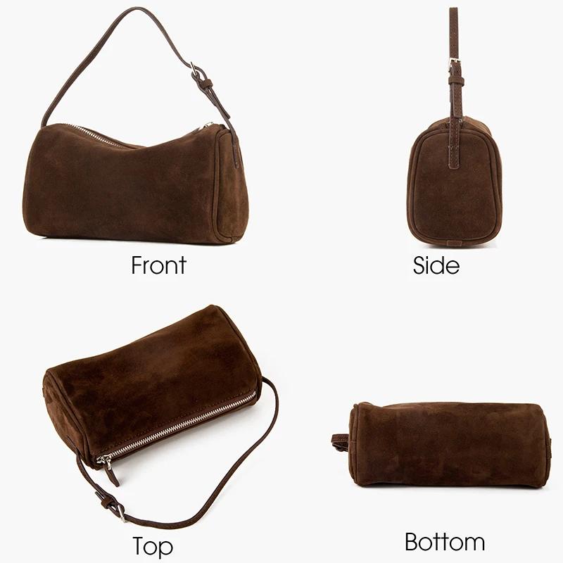Donna-in – sac à main en daim de première couche pour femmes, en peau de mouton, en cuir véritable a