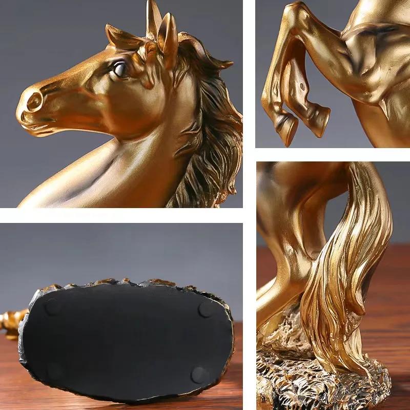 Statue de cheval de la victoire en résine, figurine animale décorative pour le salon, l'armoire et l