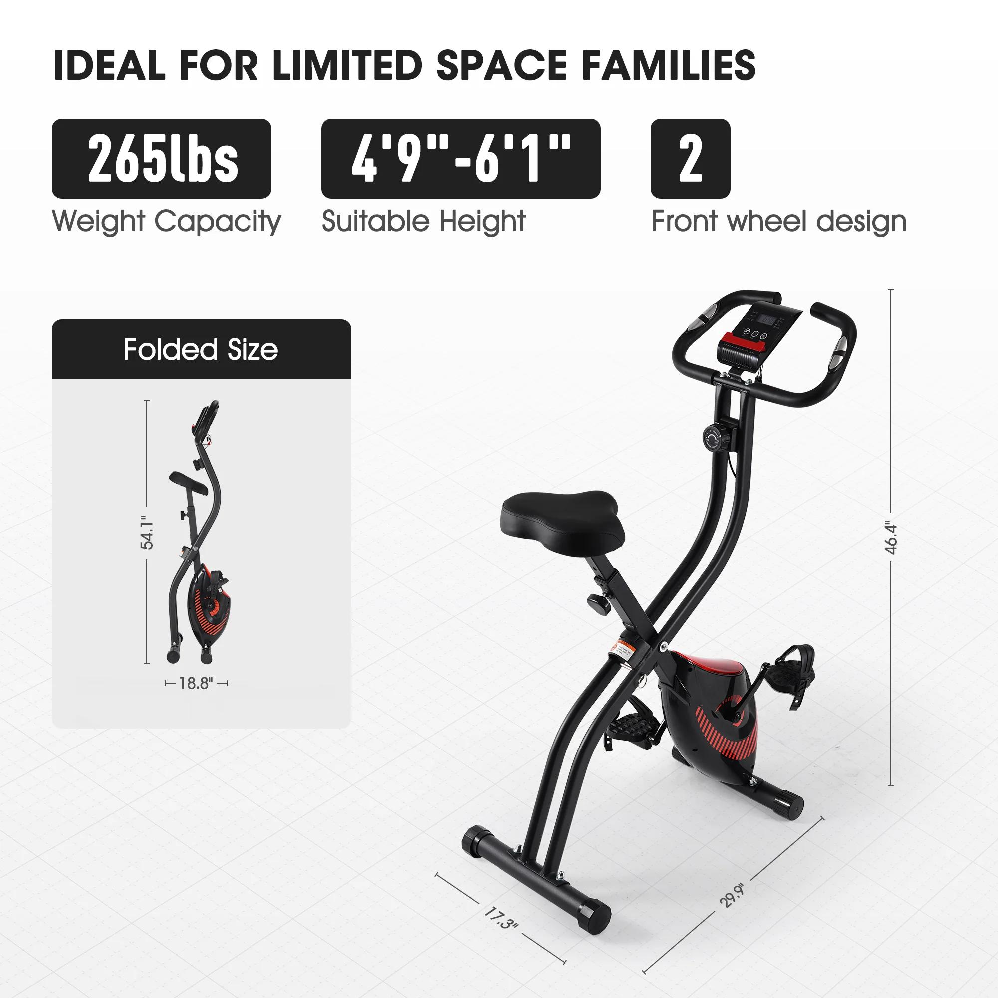 Vélo d'exercice pliant vélo stationnaire couché vélo d'exercice Machine maison avec moniteur LCD sup