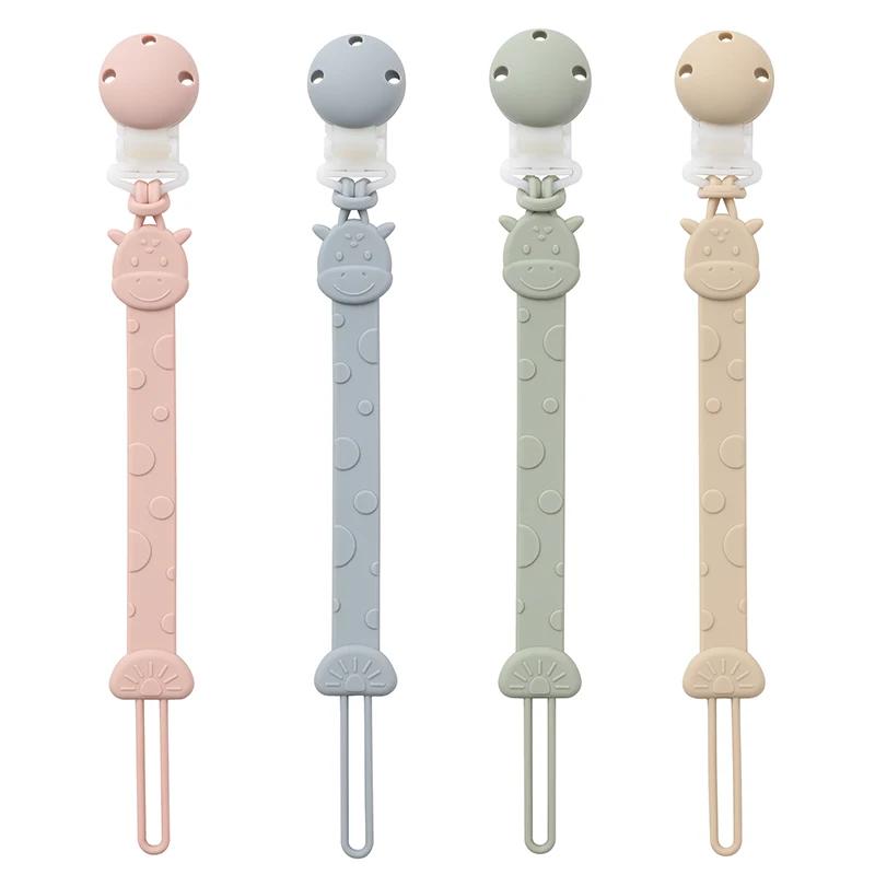 Clips de sucette en Silicone, porte-sucette une pièce sans BPA pour bébé garçon et fille de 3 mois,