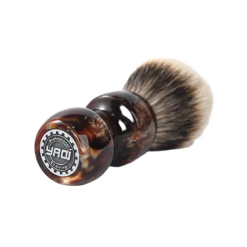 YAQI Caramel 26MM deux bandes poils de blaireau hommes brosse de rasage humide