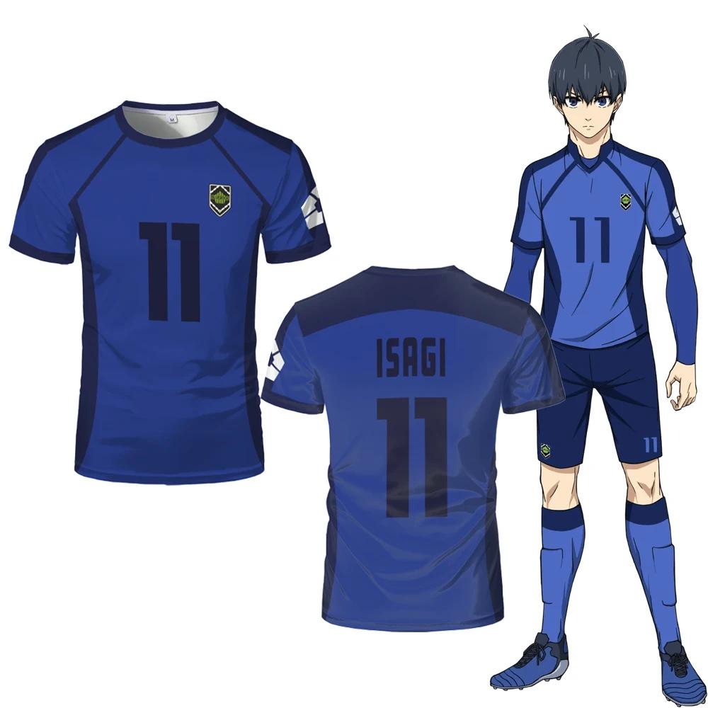 T-shirt homme ISAGI 3D imprimé, sport, séchage rapide, respirant, anime cosplay, Harajuku, équipe de