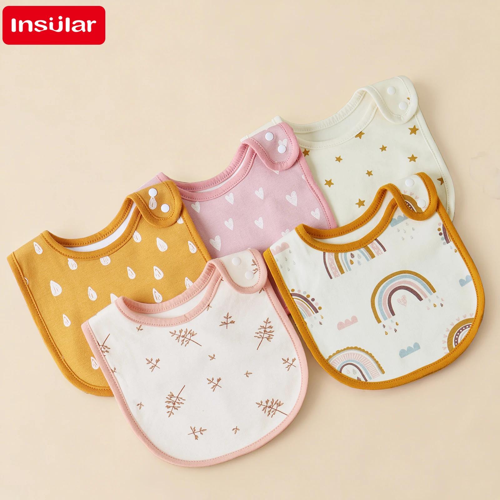 Serviette de salive pour bébé, 5 pièces/ensemble, bavoirs 100% coton, doux pour la peau, facile à es