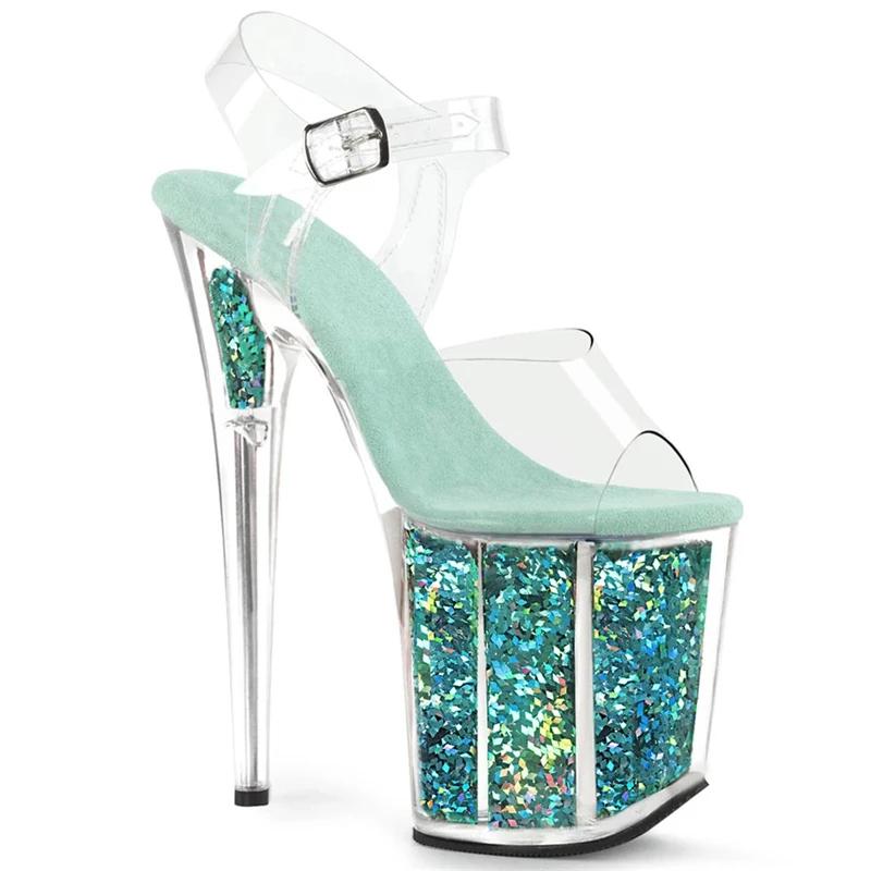 Rncksi 2025 mode Sexy pôle danse été 20 cm PVC femmes sandales minces talons hauts sandales sans lac