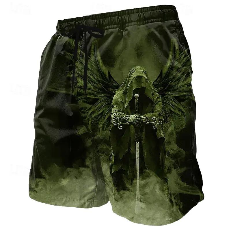 3d ange dieu imprimer maillot de bain pour hommes rue hip hop punk shorts décontractés hommes été sh