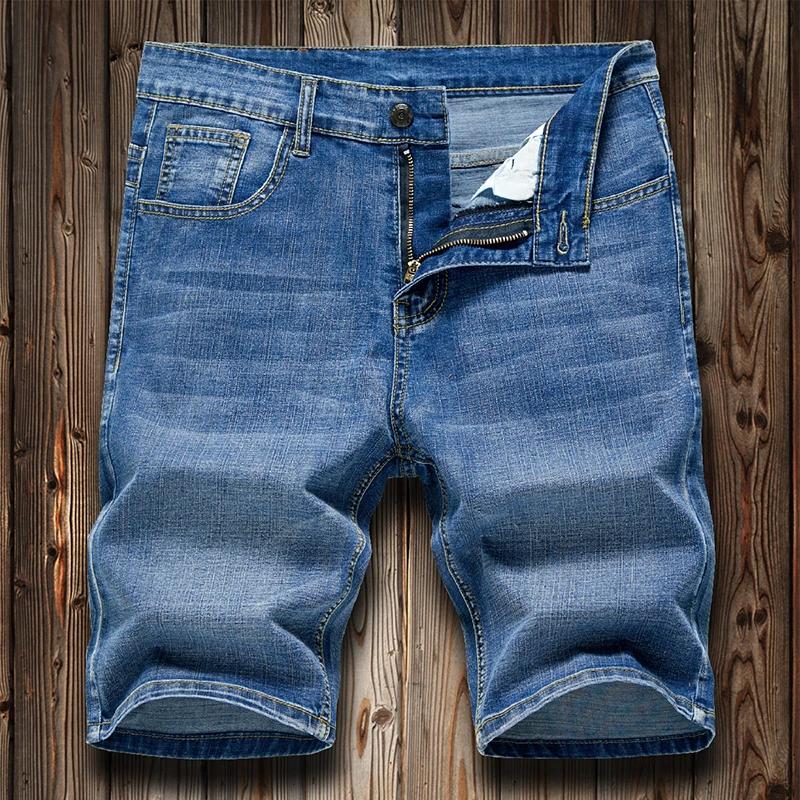 Shorts en jean d'été pour hommes, pantalon en denim extensible bleu foncé, design tendance, jeans sl