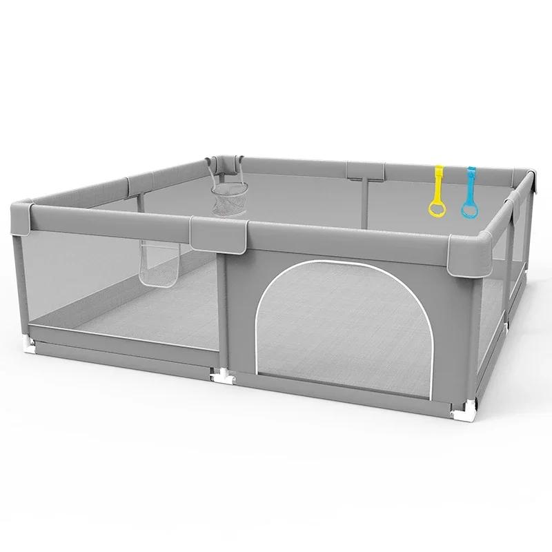 IMBABY Parc pour bébé Corralito gris clair pour aire de jeux pour bébé avec anneau de traction Barri