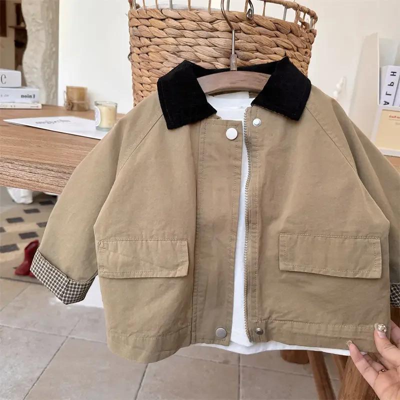 Coupe-vent pour enfants, nouveau Style coréen décontracté Baggy Simple, mode printemps-automne 2025