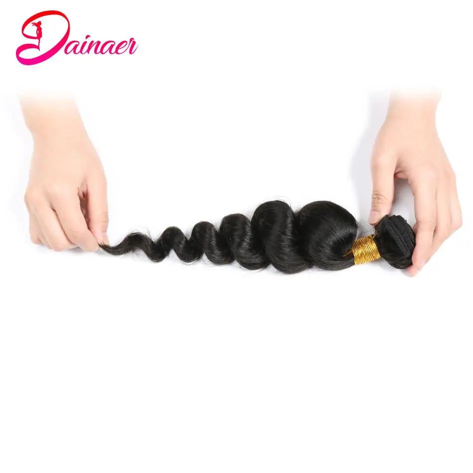 Mèches Péruviennes Naturelles Remy, Extensions de Cheveux Ondulés, 1 Lot