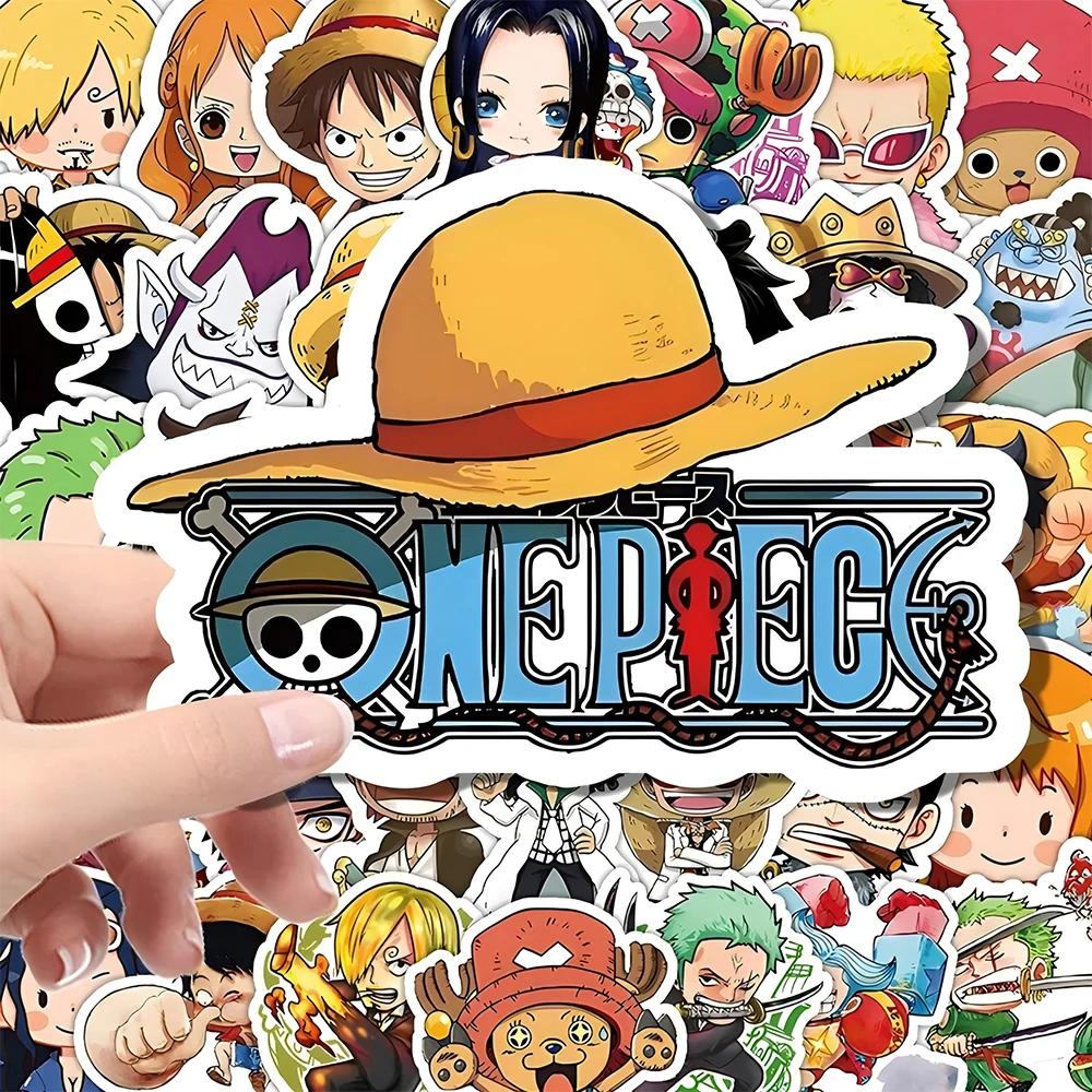 55 pièces une pièce mignon dessin animé autocollants bricolage Skateboard coque de téléphone ordinat
