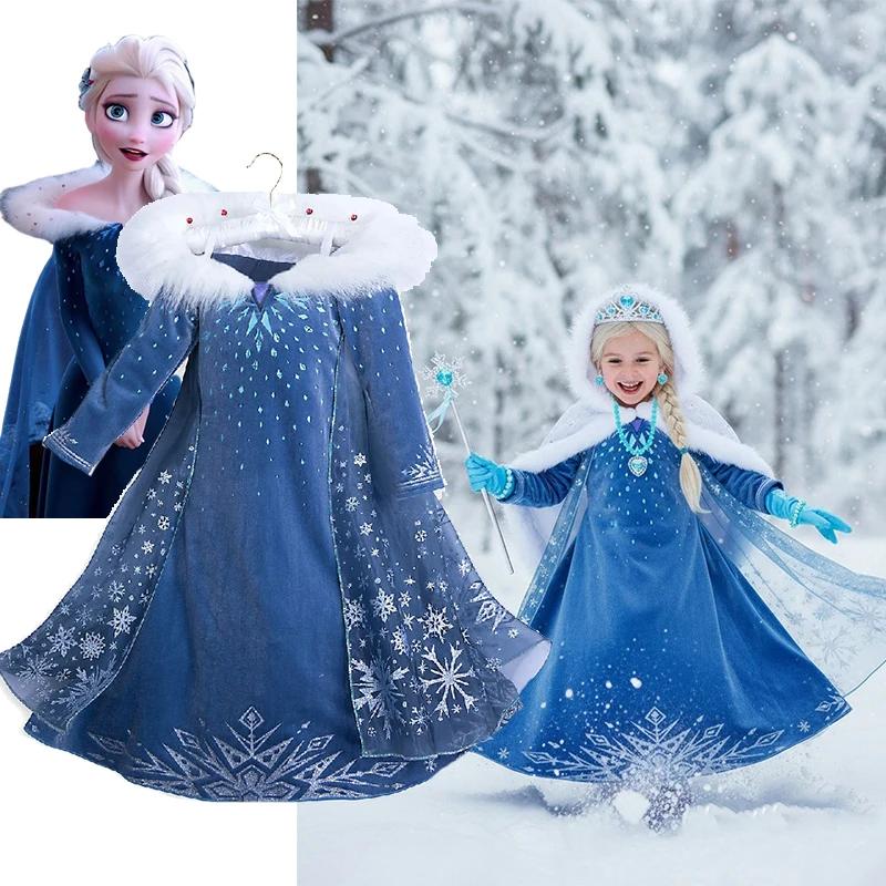 Costume de princesse d'hiver, déguisement de fête Elsa, pour noël, anniversaire, carnaval, reine des