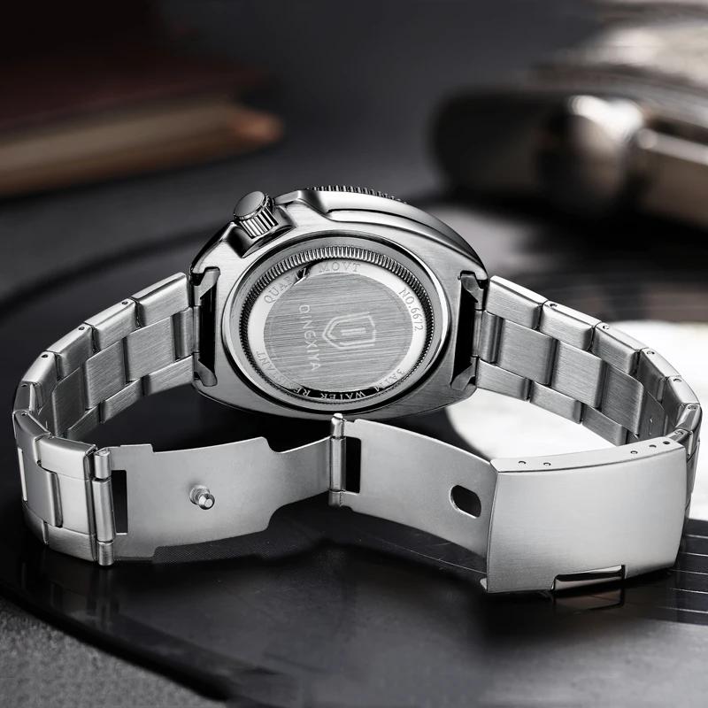 QINGXIYA tout nouveau Design de mode Date montre à Quartz pour hommes en acier inoxydable étanche lu