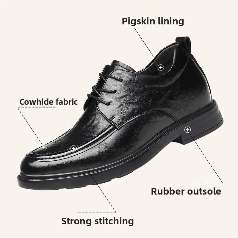 Chaussures de soirée décontractées, chaussures marron et noires pour hommes, mocassins en cuir de va