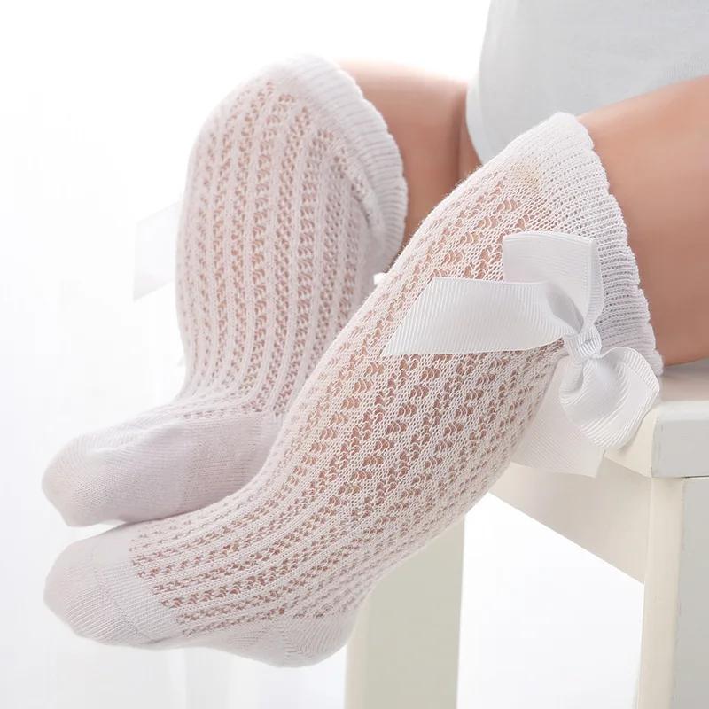 3 paires/lot été bébé filles chaussettes enfant en bas âge infantile nœud coton maille respirant cha