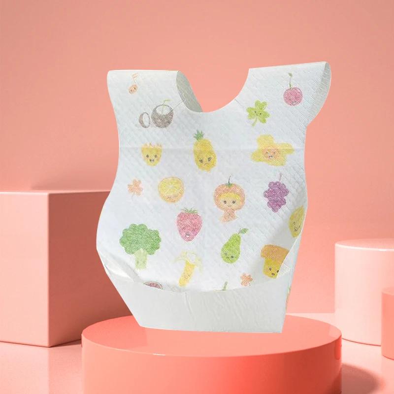 Bavoir jetable pour bébé, serviette de salive, sac de repas pour enfants, sans lavage, imperméable,