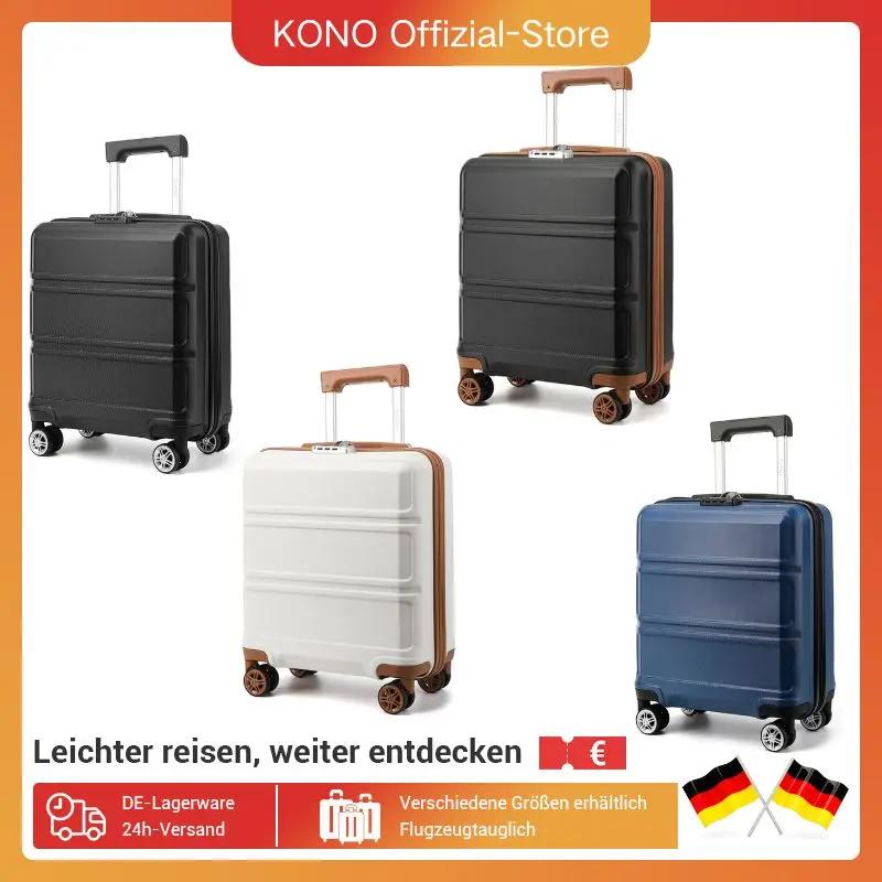 KONO mallette à main 45x36x20 cm étui rigide léger avec 4 rouleaux et serrure TSA Easyjet