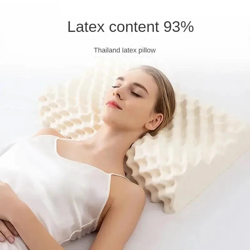 Oreiller cervical en latex naturel thaïlandais 93% pour la colonne vertébrale, pour la maison, adult