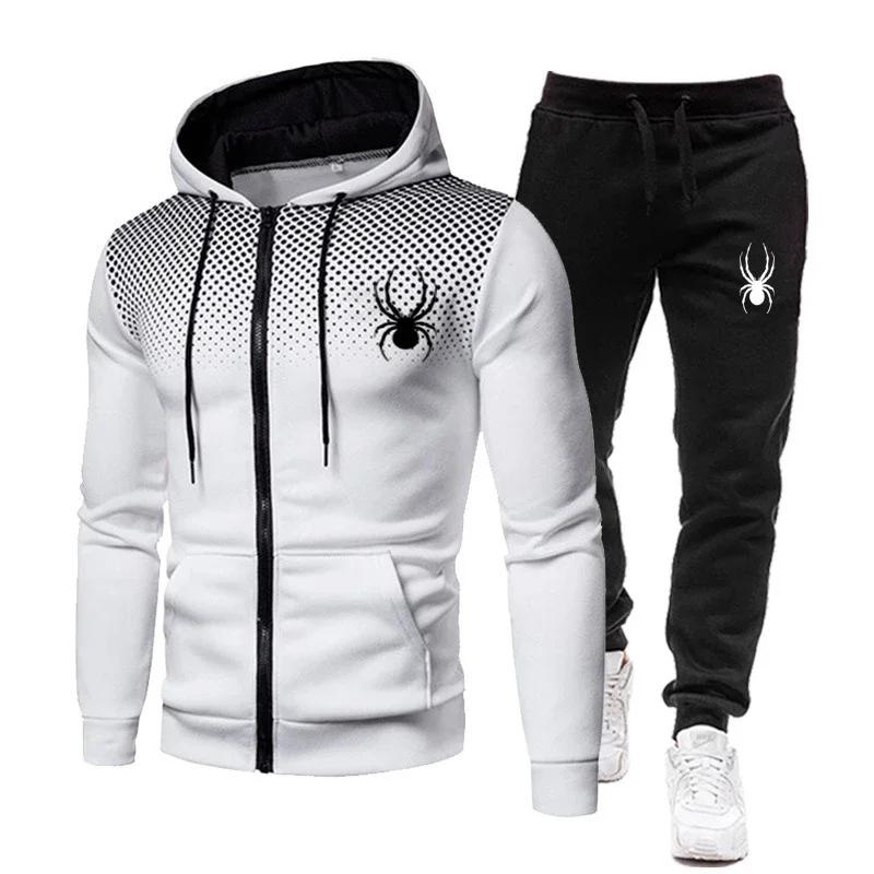 Ensemble de sport et de fitness pour homme, deux pièces, avec sweat à capuche à manches longues à fe