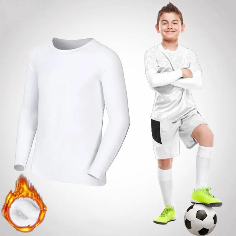 Enfants enfants garçon fille Compression course longue t-shirt Fitness Sport basket-ball Football vê