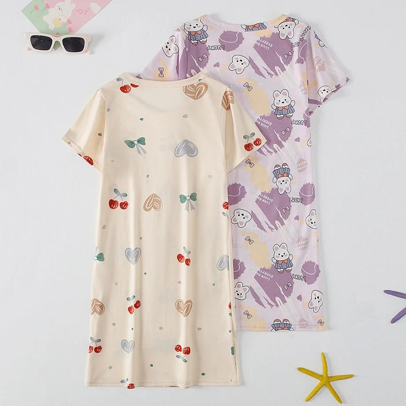 Jupe droite pour enfants, jolie et douce, confortable, maison, décontractée, col rond, grande taille