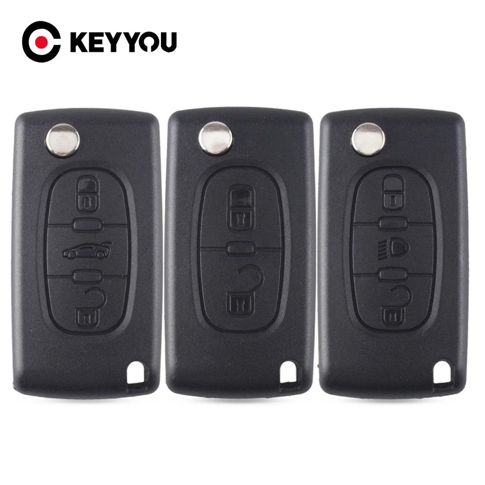 KEYYOU 10 pièces 2/3 boutons étui à clés de voiture pour Peugeot 207 307 308 407 607 807 pour citroë