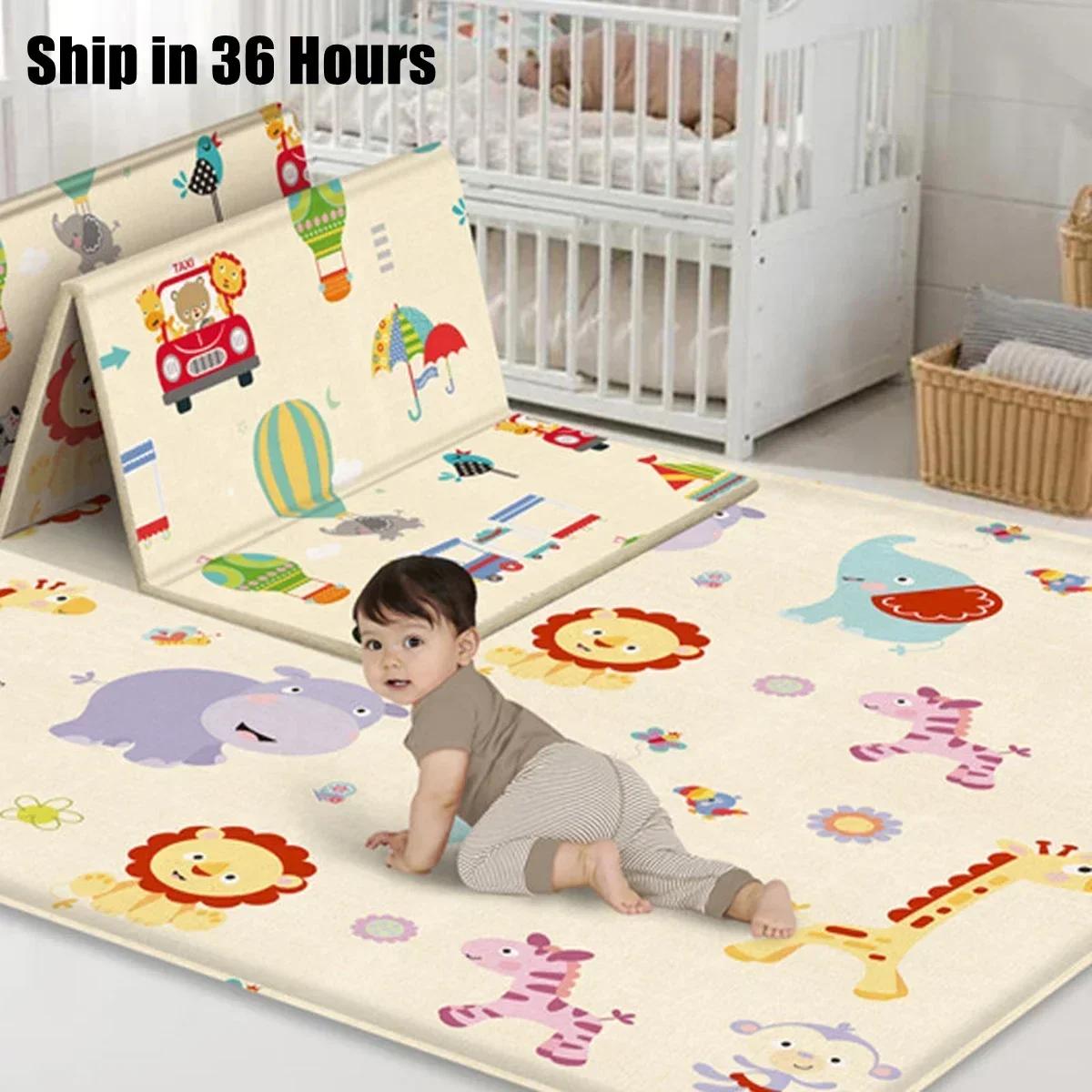 Tapis pliable éducatif pour enfants 180x100 cm - Jeux d'activités et escalade non toxique