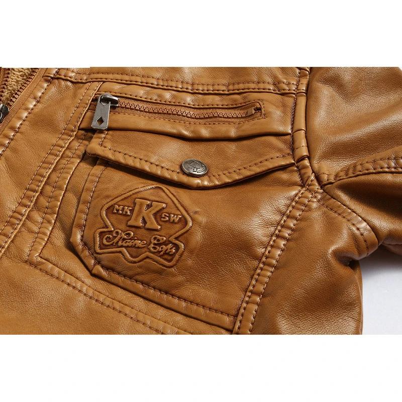 Vestes d'hiver en cuir pour hommes, manteau polaire à capuche, taille européenne, Streetwear, vestes