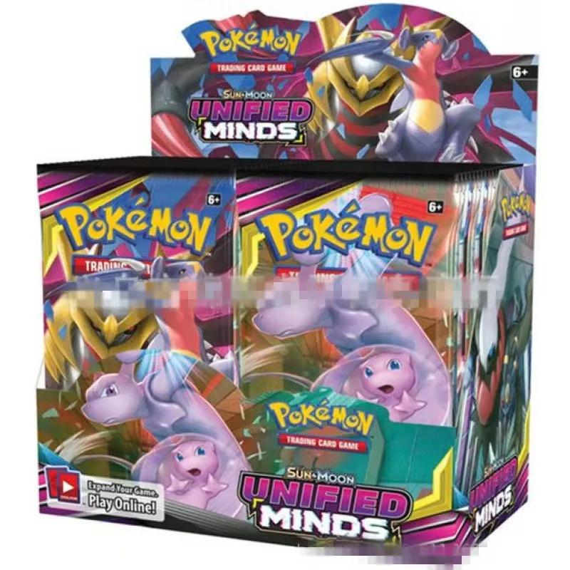 90-360 cartes Pokémon en anglais, français et espagnol, cartes Sun Moon Evolutions, boîte de booster