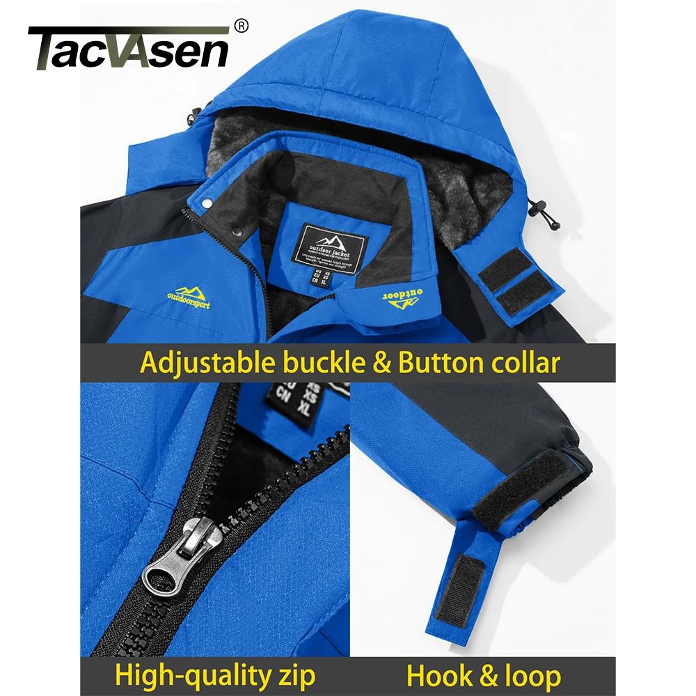 TACVASEN-Veste de Ski Imperméable pour Homme, Parka avec Doublure Smile, Manteau à Capuche, Coupe-Ve