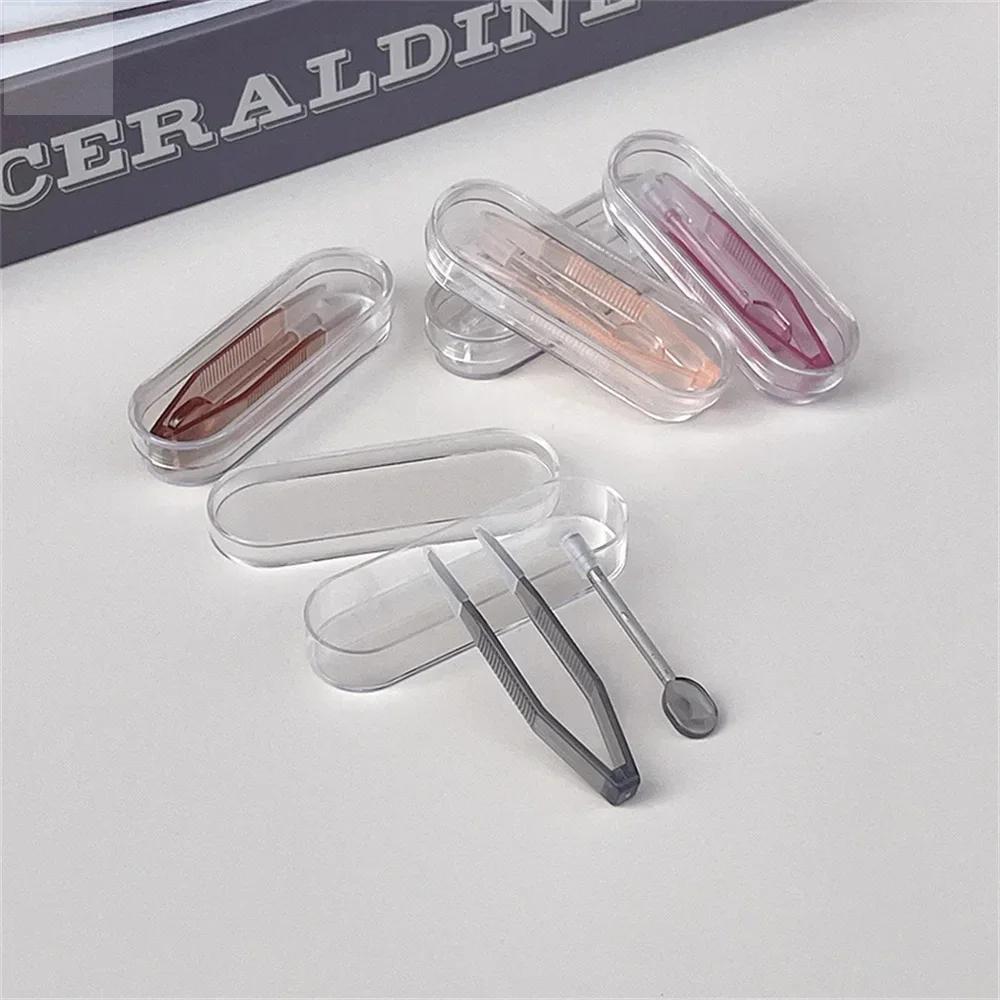 Pincettes pour lentilles de Contact, outils d'usure, transparentes, grandes et longues, ensemble de