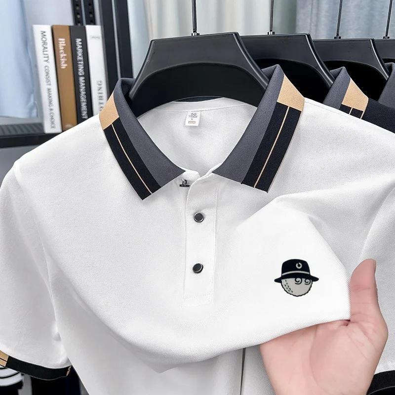 Nouvelle Collection – Polo d'été pour homme à manches courtes avec revers, motif lettres, design de