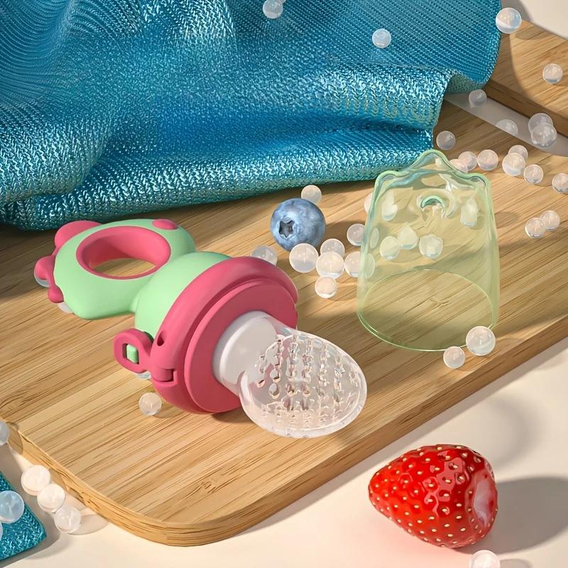 Mangeoire à fruits pour bébé de Type poussoir rotatif dinosaure, mangeoire à aliments frais en Silic