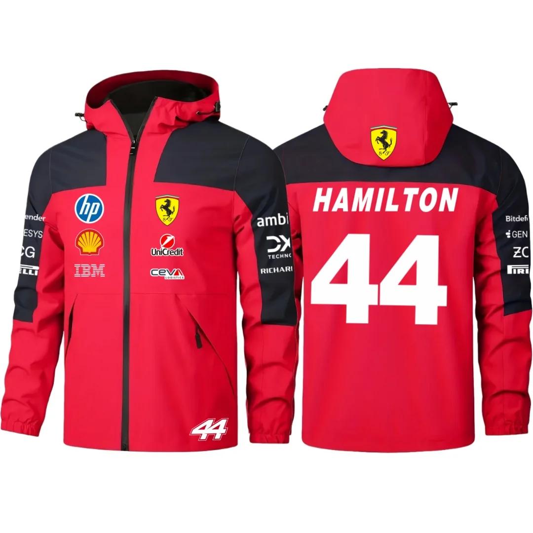 Veste de pilote de Formule 1 Ferrari 2026, numéro 16 Leclerc, numéro 44 Hamilton, même veste avec nu