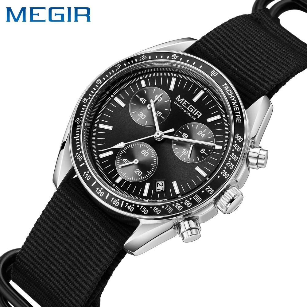 MEGIR Quartz chronographe montres hommes étanche Sport montre-bracelet hommes avec mode bracelet en