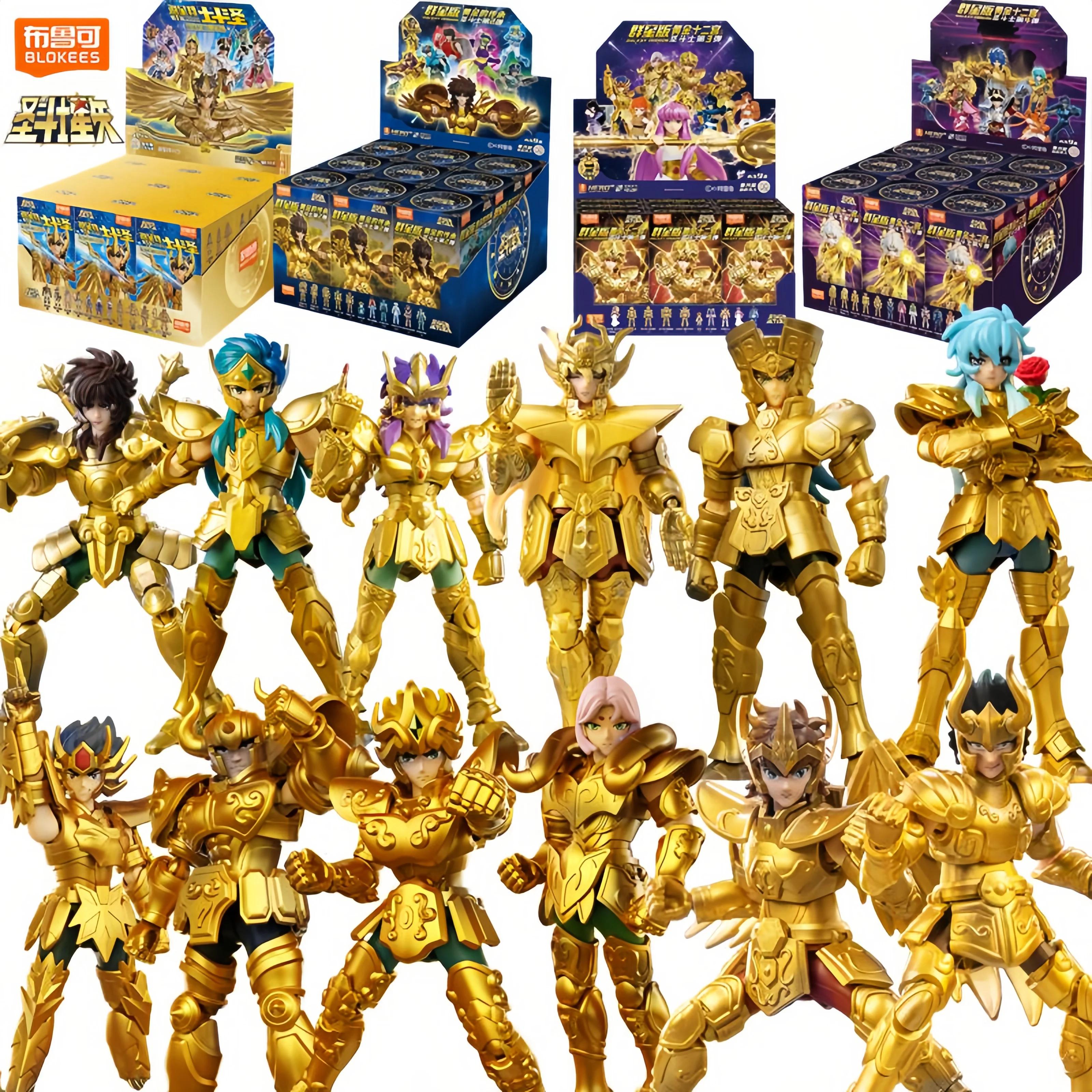 BLOKEES Gold Saint Stars Series Wave1- 4 Blind Box | Ensemble de figurines d'action sous licence S