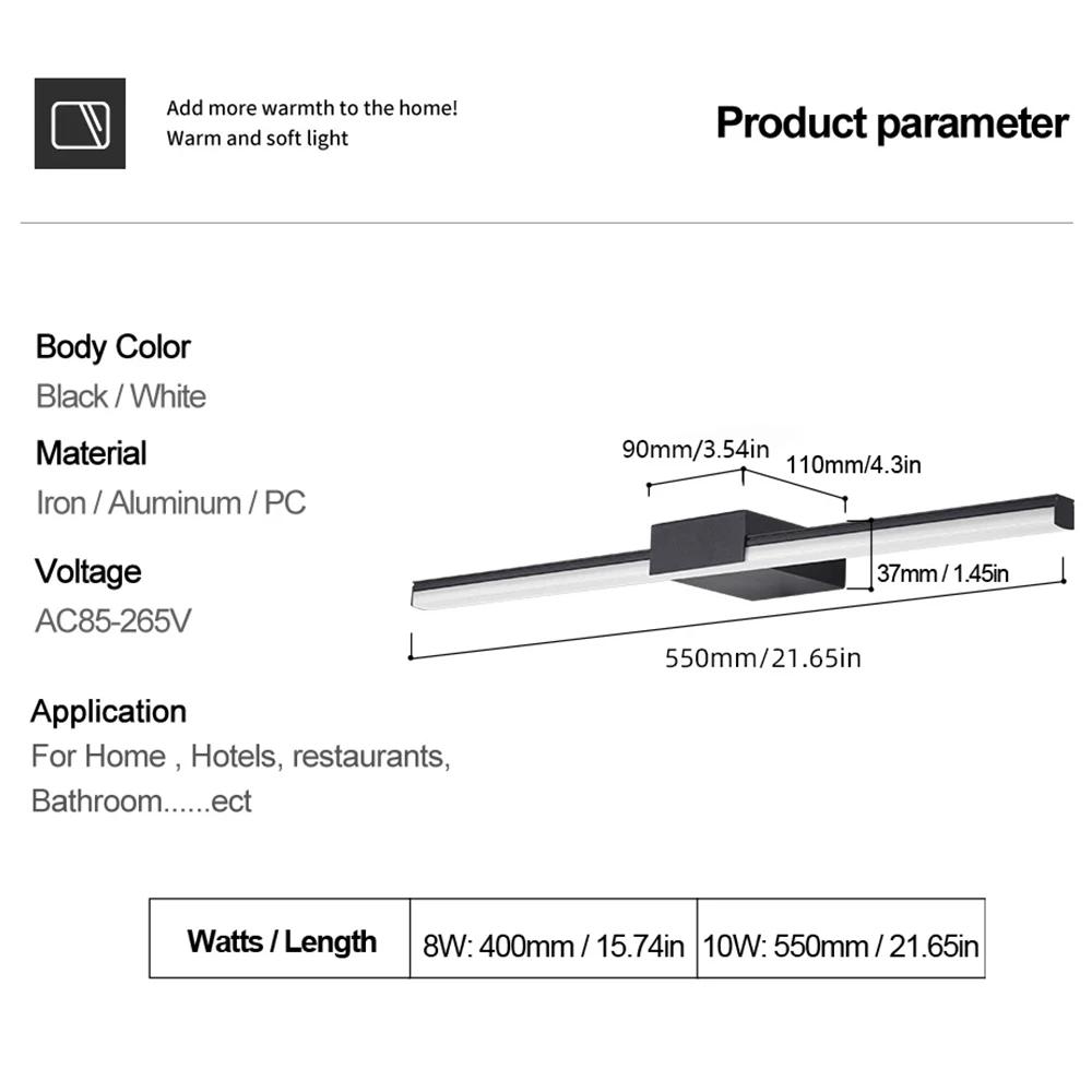 Mur LED lampe salle de bain vanité lumière 40 cm 55 cm AC85 - 265 V intérieur moderne appliques mura