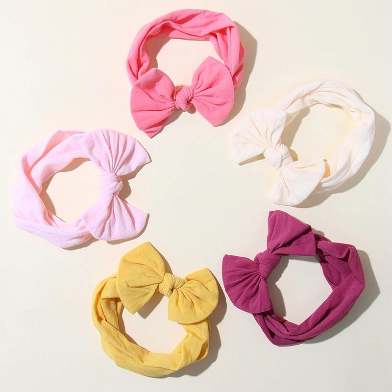 5 pièces mignon arcs bébé bandeau doux élastique bébé fille bandes de cheveux pour nouveau-né infant