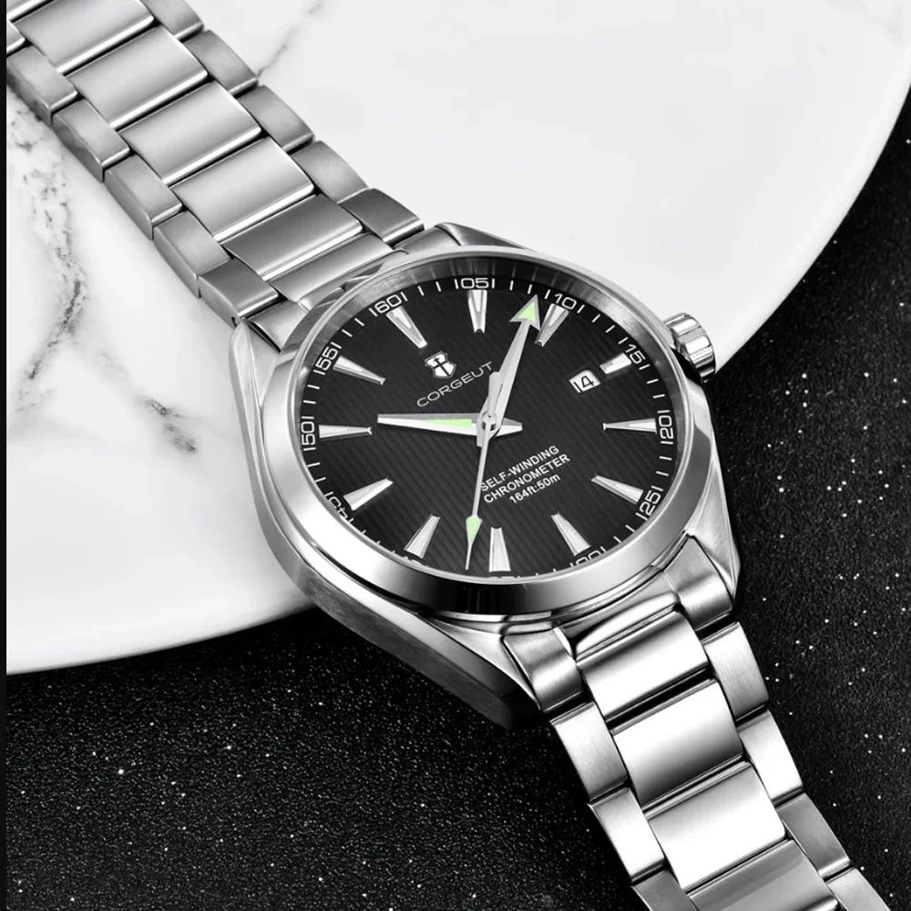 Corgeut 41mm luxe NH35 Movt homme Sport horloge automatique Relogio Masculino mécanique montre-brace