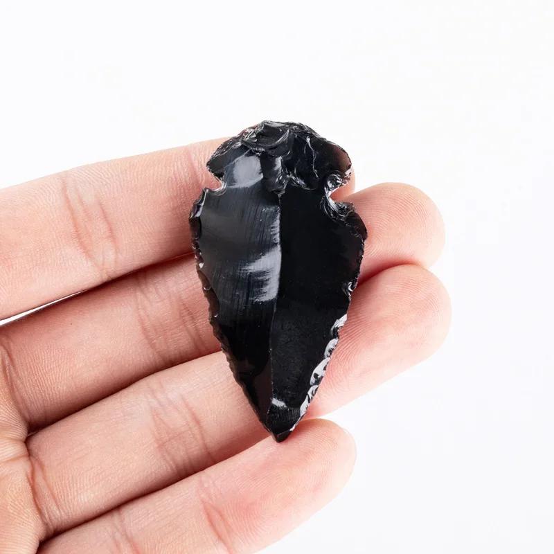 Quartz obsidienne en forme de flèche naturelle, 3 pièces, cristal d'esprit maléfique, décoration de