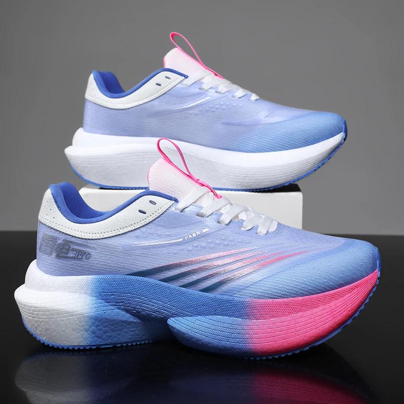 Nouvelles chaussures de course à pied avec plaque en carbone pour marathon, respirantes, légères, co