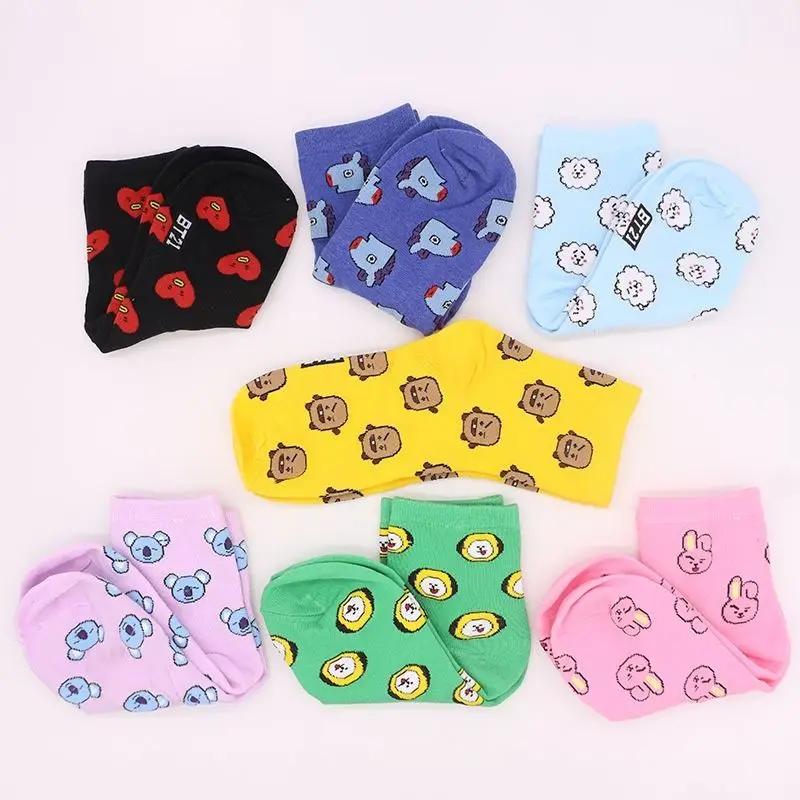 Chaussettes mi-mollet BT21 Koya RJ Cooky Shooky Tata, chaussettes longues chaudes pour couple, impri