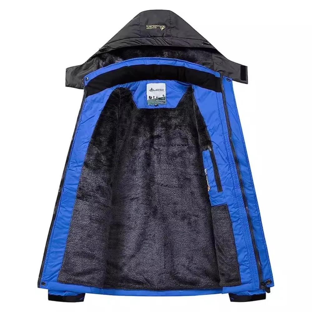 Parkas d'hiver pour hommes, veste d'extérieur en polaire épaisse, coupe-vent chaud et imperméable, v